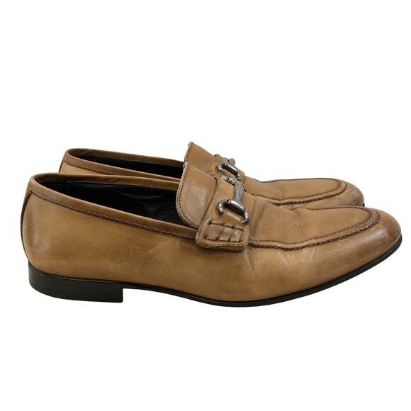 To Boot New York Loafers Mens 8 Tan Leather Horsebit Slip On Dress Shoes Italian - Picture 2 of 12